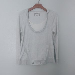 Motherhood Nursing Hoodie M Sweatshirt Gray Maternity